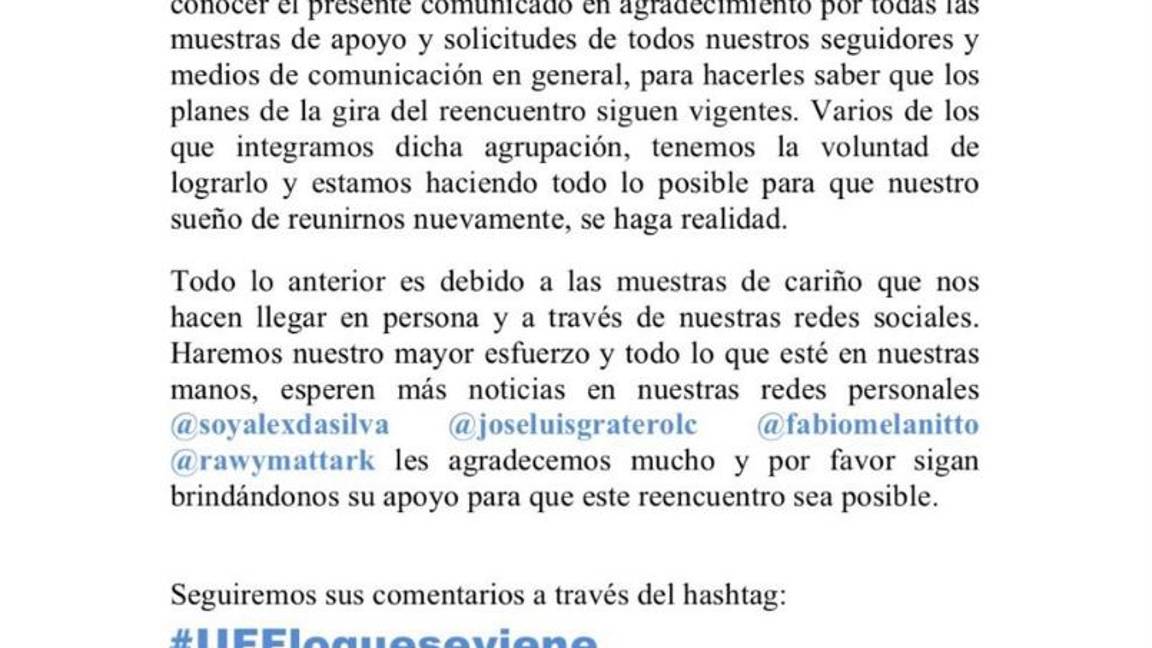 $!Mira como se ven los integrantes de UFF ¡18 años después!