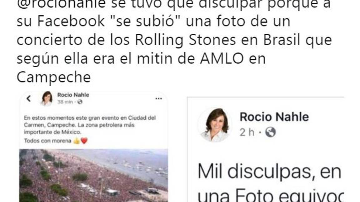 $!Candidata publica foto de concierto de Rolling Stones para ilustrar mitin de AMLO