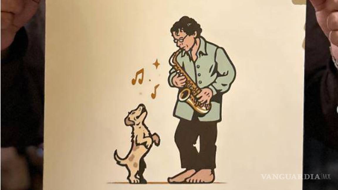 Saltillo: Venden ilustración de David, saxofonista de la calle Victoria, en beneficio de su recuperación