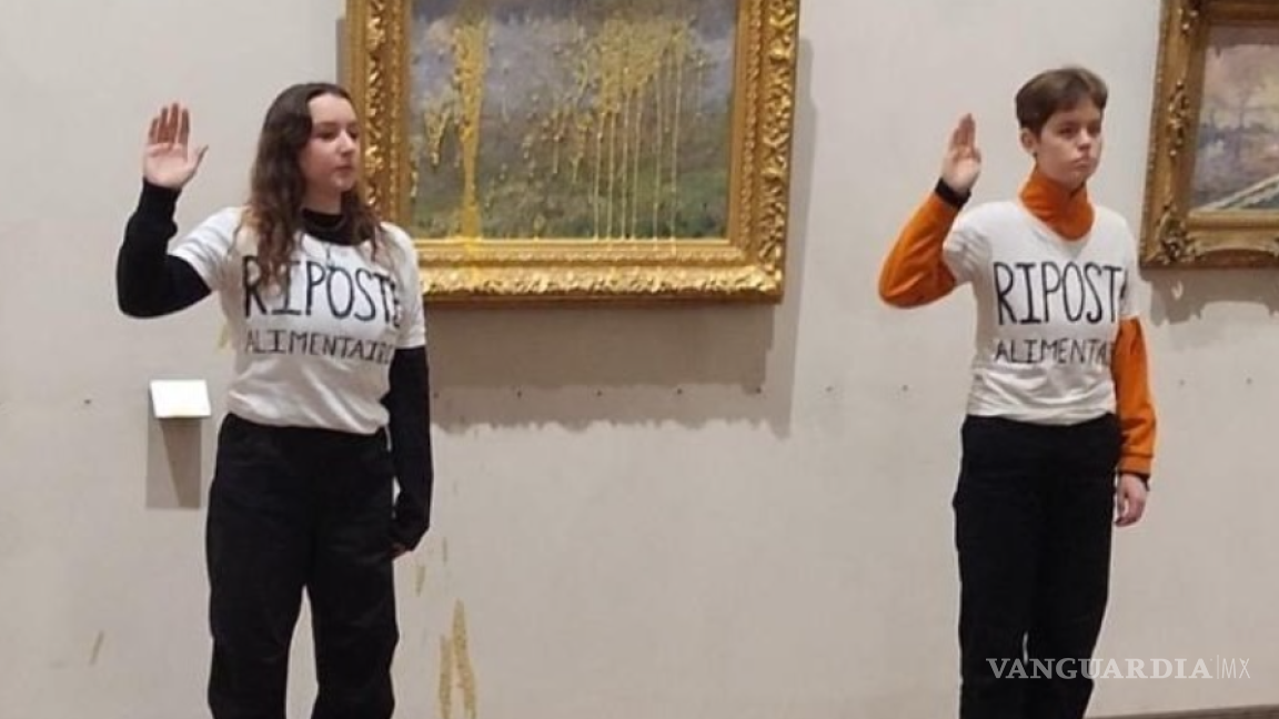VIDEO: activistas arrojaron sopa a cuadro de Monet, en Museo de Lyon de Francia... nuevamente