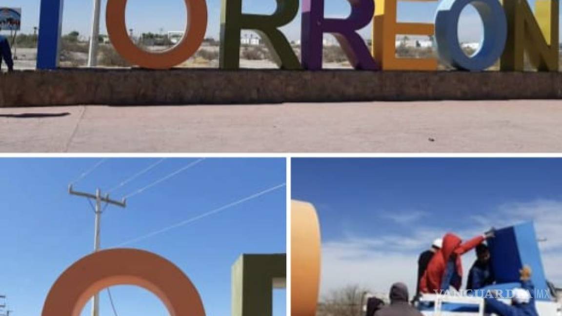 Obras Públicas desmiente robo de letras monumentales de Torreón; se retiraron para dar mantenimiento