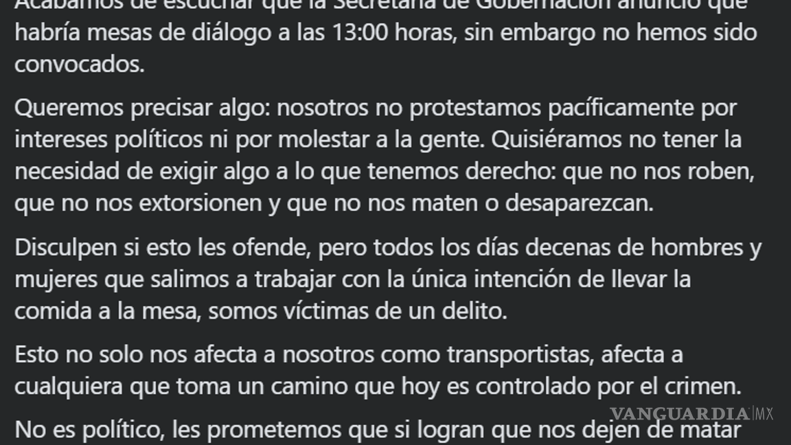 $!ANTAC insiste en que no hay diálogo formal con Segob pese a la convocatoria pública.
