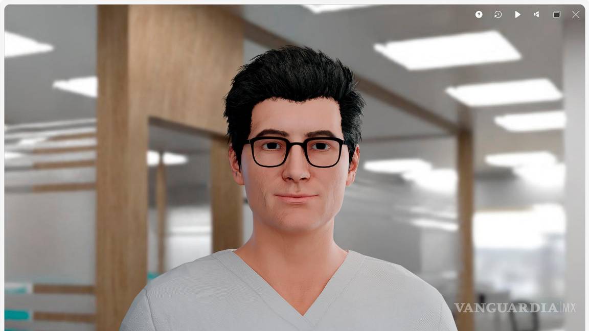 $!'Humano digital' masculino en entorno sanitario.