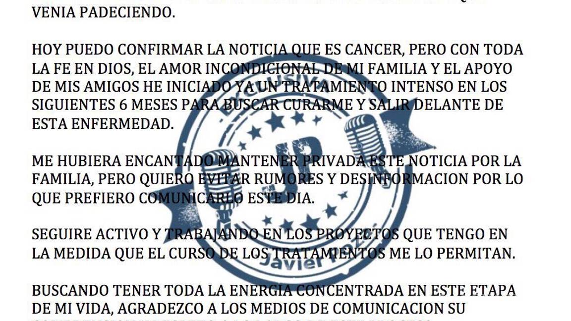 $!El Productor Memo del Bosque confirma que padece cáncer