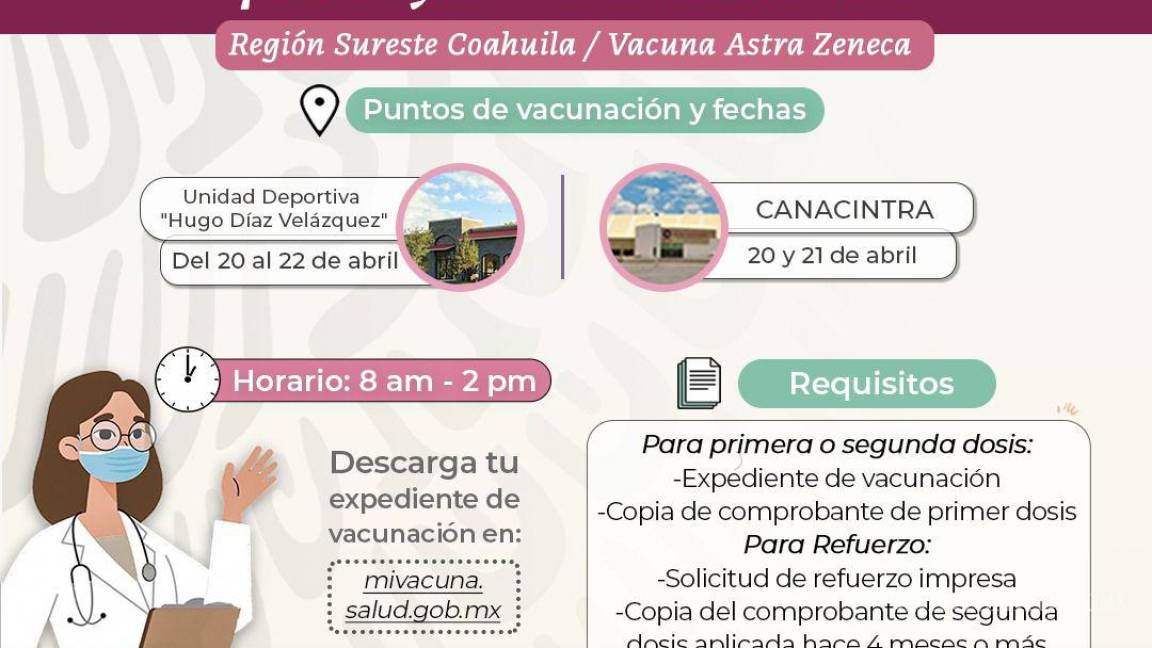 ¡Más vale tarde que nunca! Inicia jornada de vacunación COVID-19 para rezagados de Saltillo