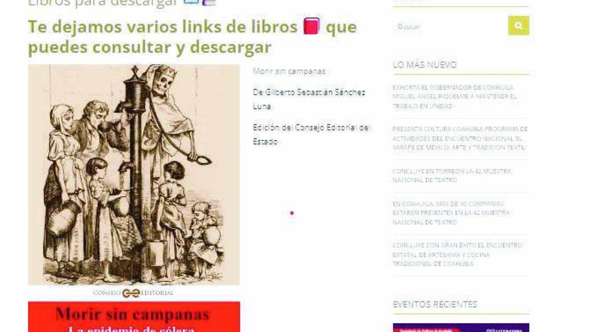 Secretaría de Cultura de Coahuila lanza invitación para leer en línea