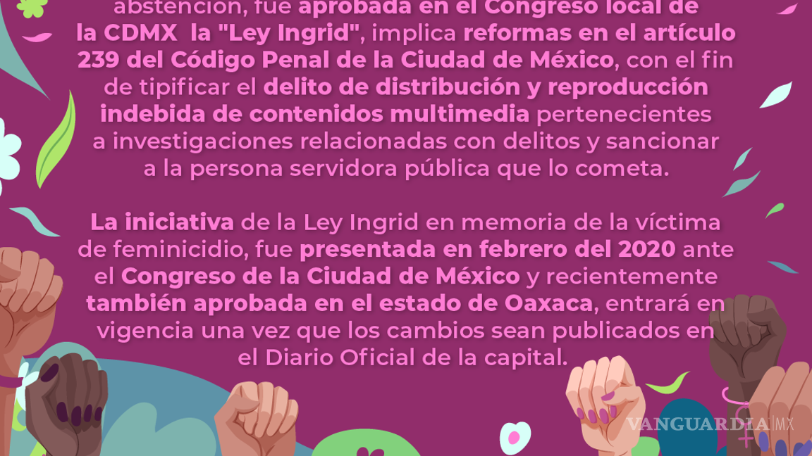 $!Ley Ingrid, Olimpia y más: Los avances del feminismo en México en los últimos años en derechos y justicia
