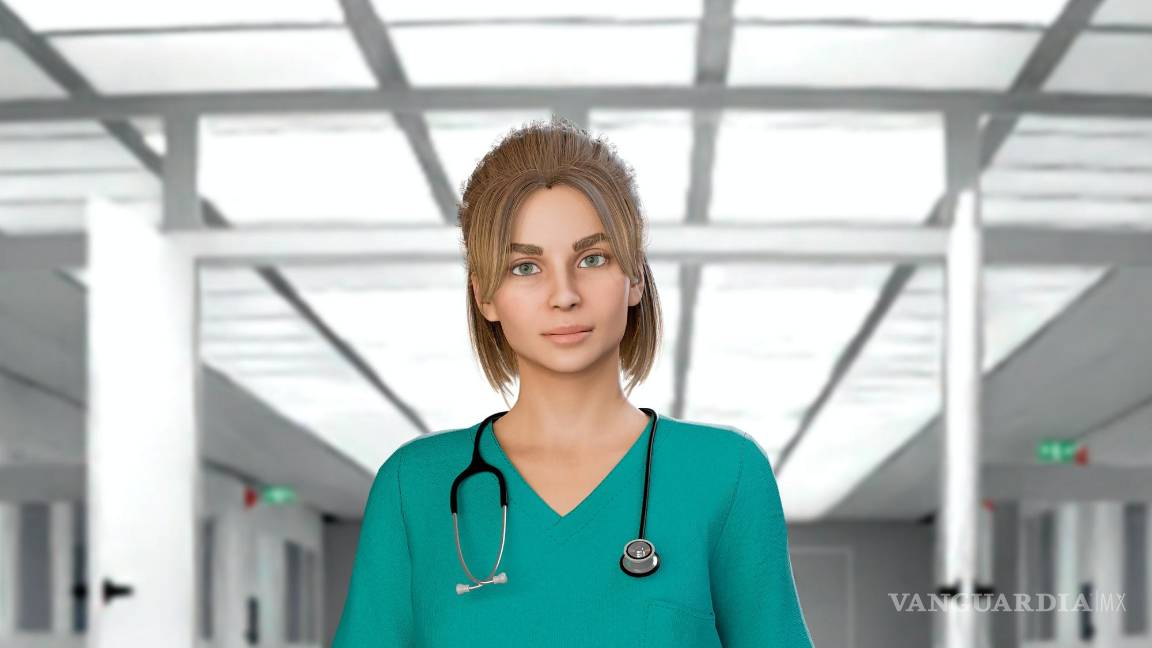 $!Avatar sanitaria para atención de respuesta rápida con bata verde.