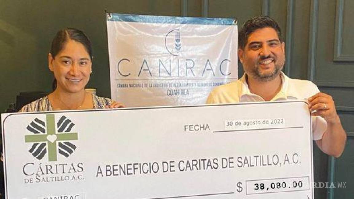 Entrega Canirac donativo a Cáritas de Saltillo