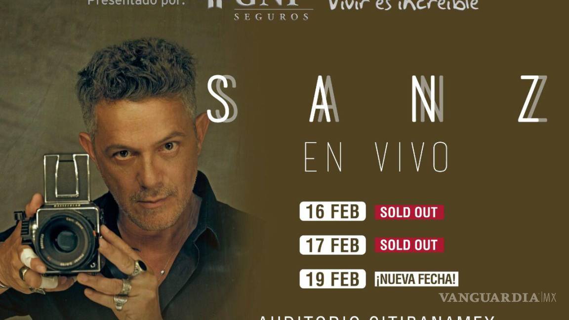 Abren nueva fecha para concierto de Alejandro Sanz en Monterrey