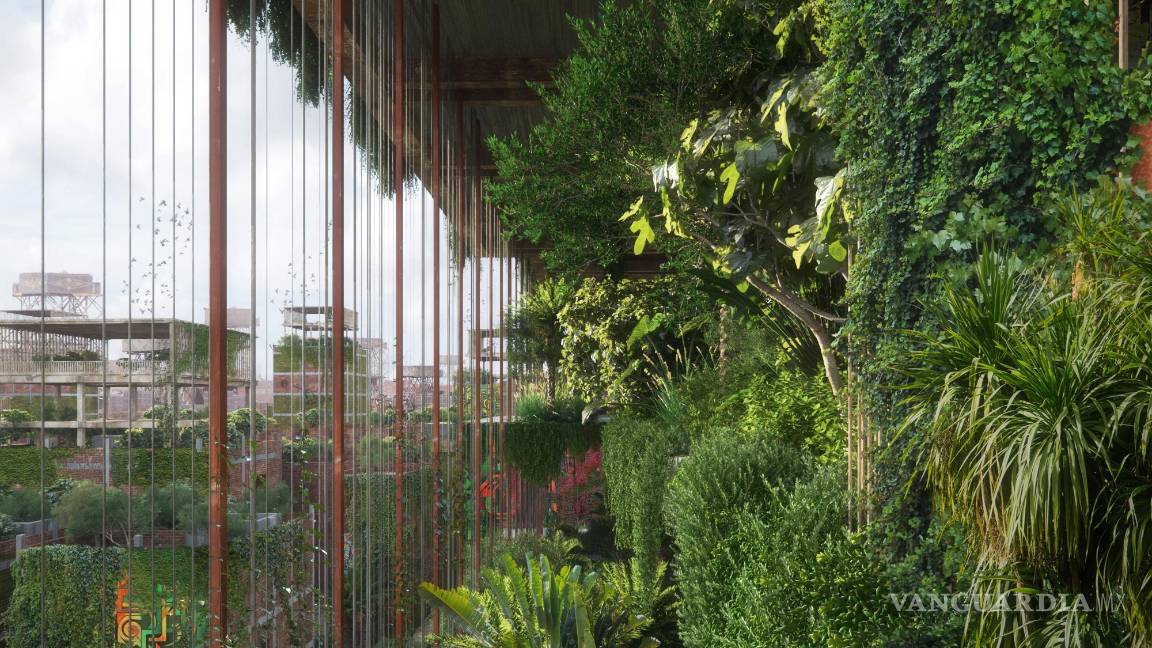 $!Vegetación exuberante en una torre probiótica.