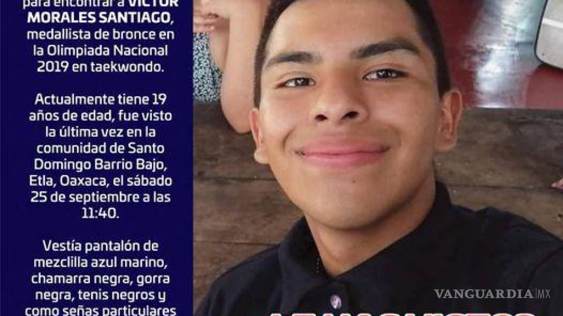 Desaparece Víctor Morales, medallista nacional de taekwondo en Oaxaca