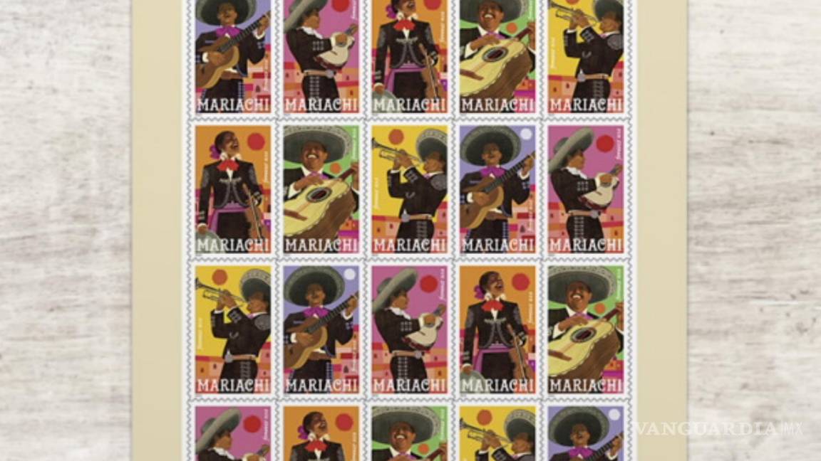 $!Una muestra una serie especial de estampillas de mariachis diseñadas por el artista Rafael López.