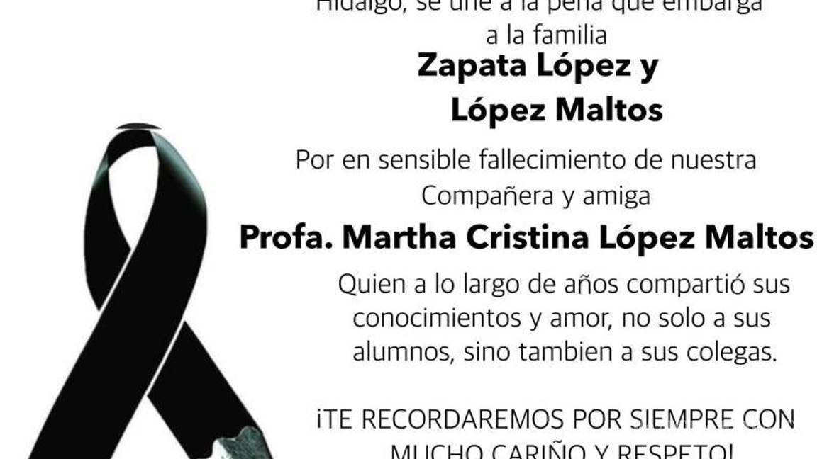 $!Pésame de la escuela primaria a familiares de la profesora.