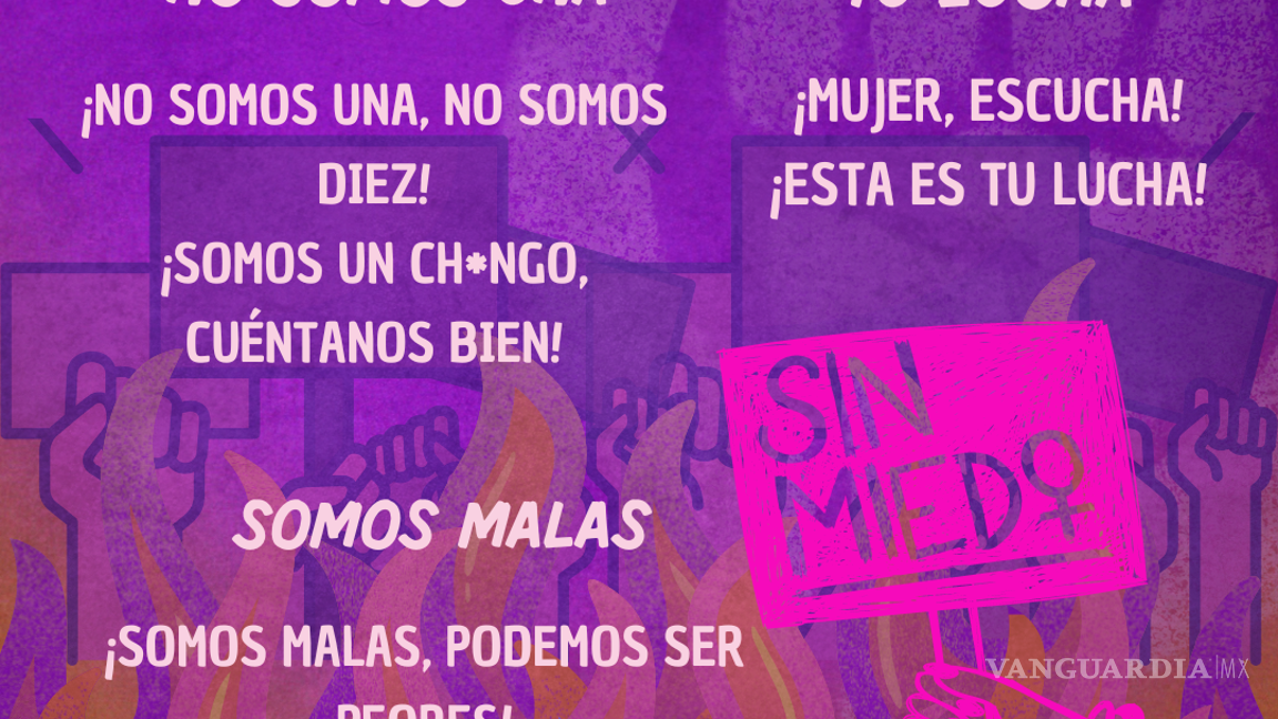 $!¿Qué se grita en la marcha del 8M? Estas son las letras de las consignas que se dicen año con año