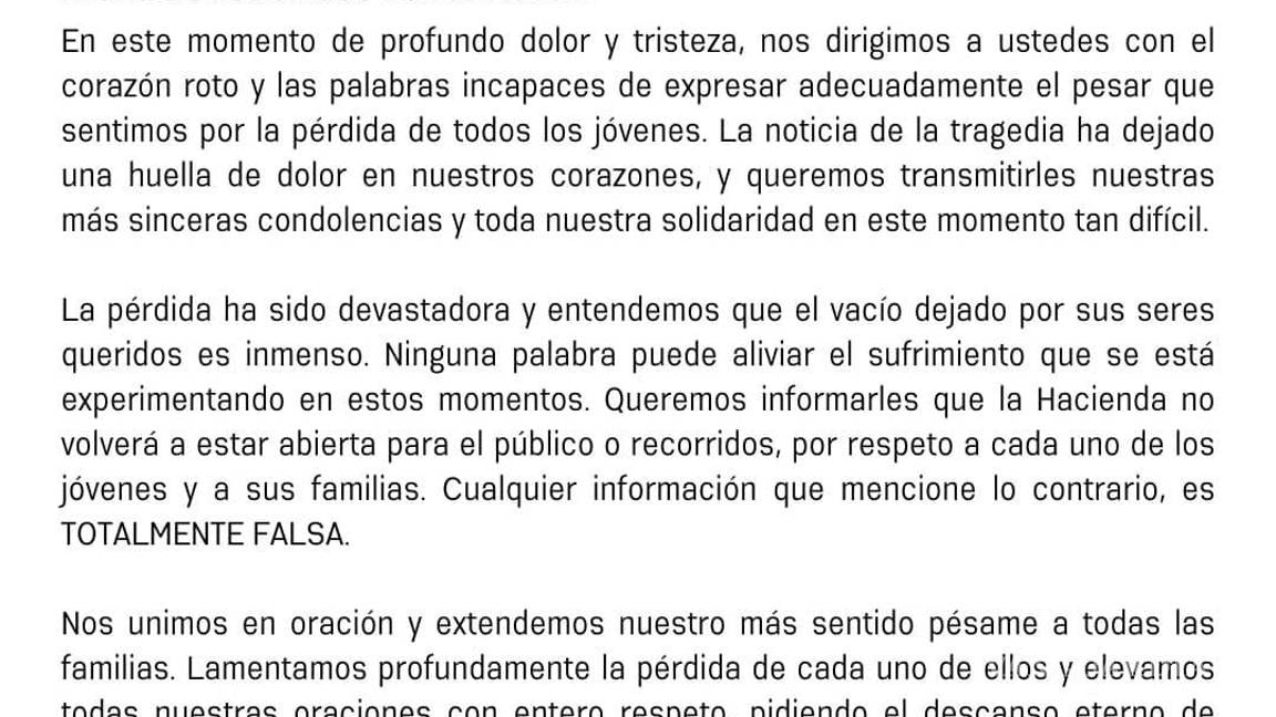 $!Hacienda de masacre en Salvatierra cerrará sus puertas ‘por respeto a los jóvenes’
