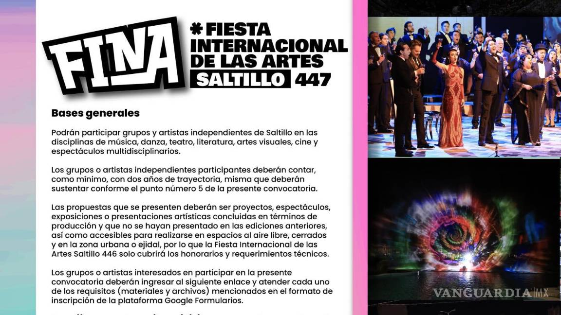 $!¿Quieres participar en la Fiesta Internacional de las Artes Saltillo 447? así es como puedes inscribirte