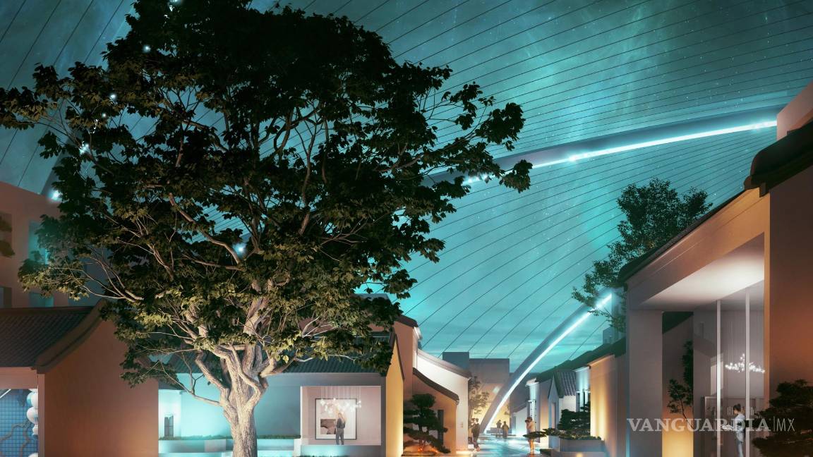 $!Vista nocturna del Centro de Artes Culturales de Zhuhai. EFE/MAD Architects