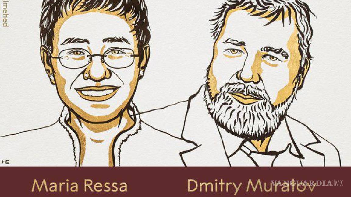 Premio Nobel de la Paz 2021 para los periodistas Maria Ressa y Dmitry Muratov