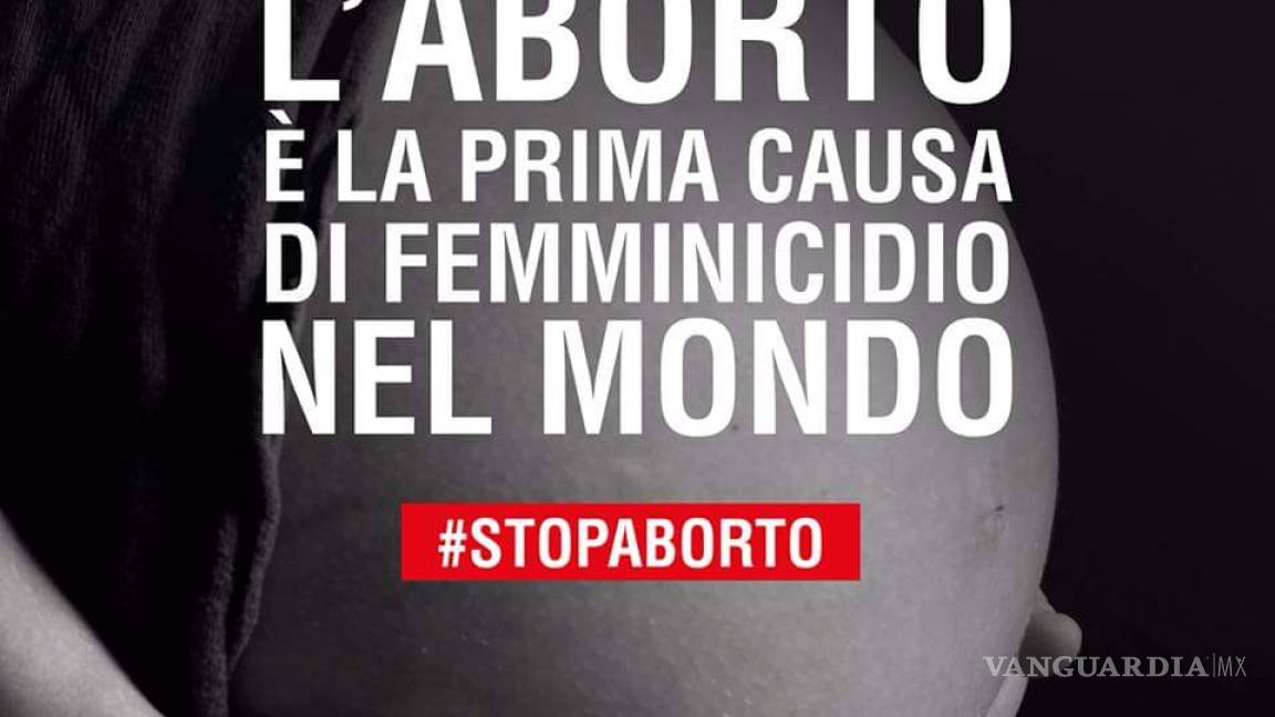 Polémica en Italia por campaña que dice el aborto es la principal causa feminicidio