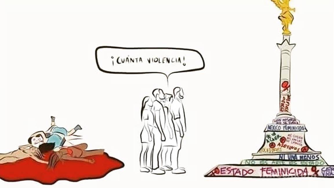 $!Ilustración tipo cartón alusiva a la exigencia de las mujeres feministas; con la iconoclasia, defienden las pintas y demás realizadas en diversas marchas y protestas relacionadas al movimiento.