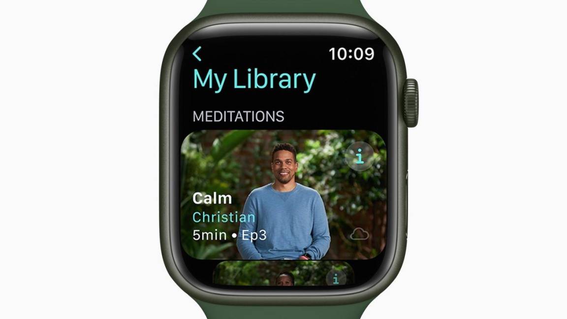 $!El nuevo Apple Watch Series 7 junto con Apple Fitness + presenta la meditación guiada durante el Evento especial de Apple en Apple Park en Cupertino, California. EFE/EPA/APPLE INC.