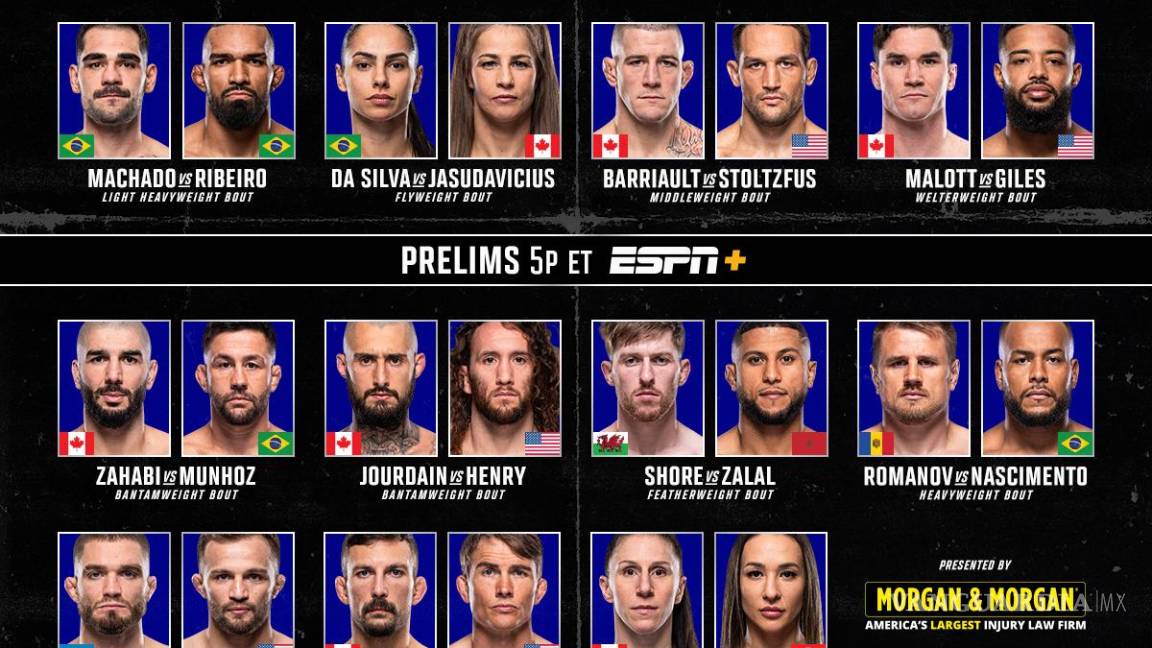 $!Así estará la cartelera del UFC Fight Night que se disputará en Edmonton.