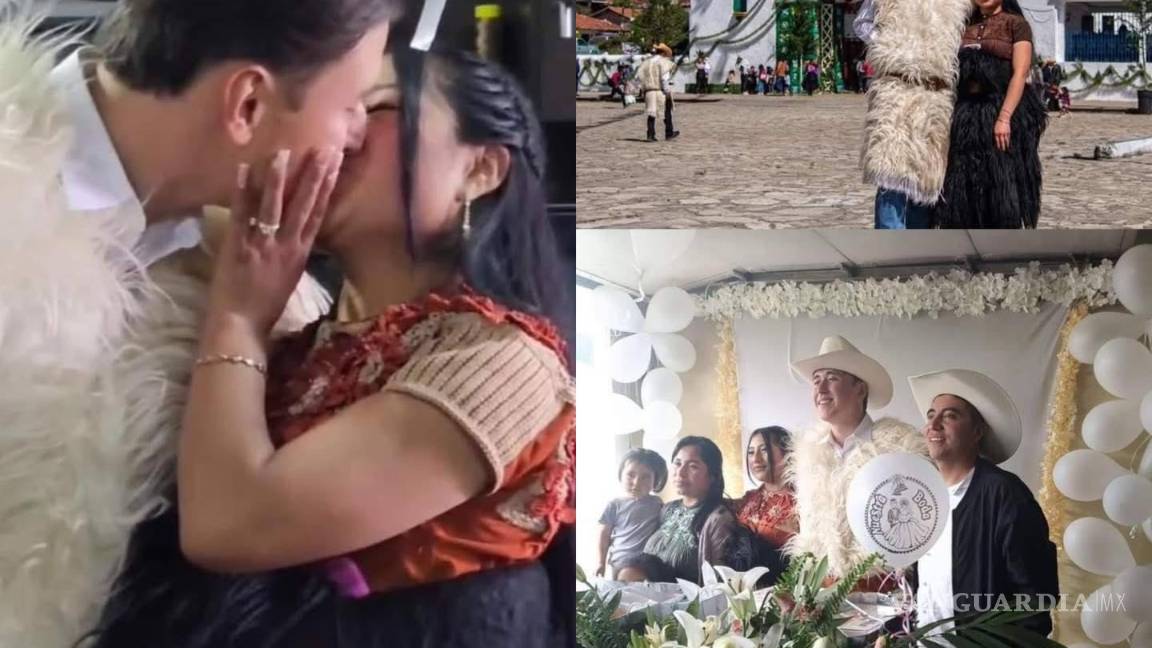 $!Fernando Torres, acompañado de miembros de la comunidad tzotzil, llevó ofrendas tradicionales como parte del ritual de su boda en San Juan Chamula.