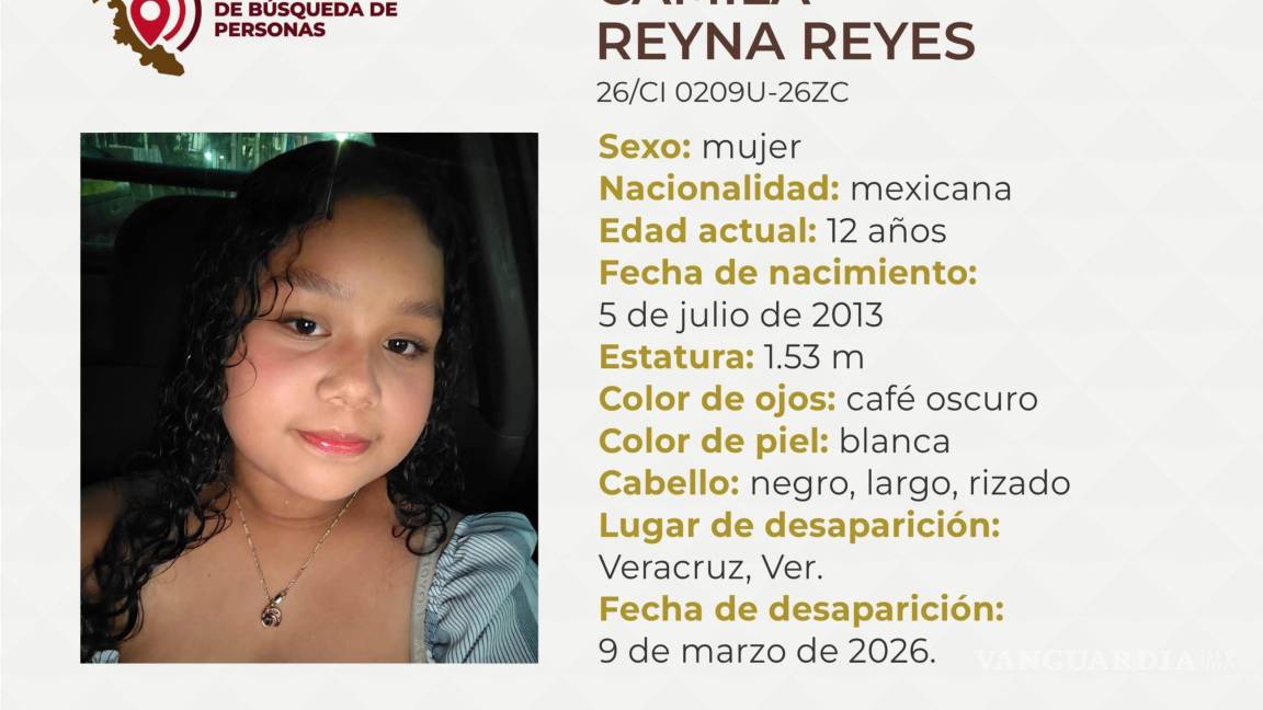 $!Desaparece Camila Reyna, de 12 años, en Veracruz; familia denuncia mensajes de joven que “quería llevársela”
