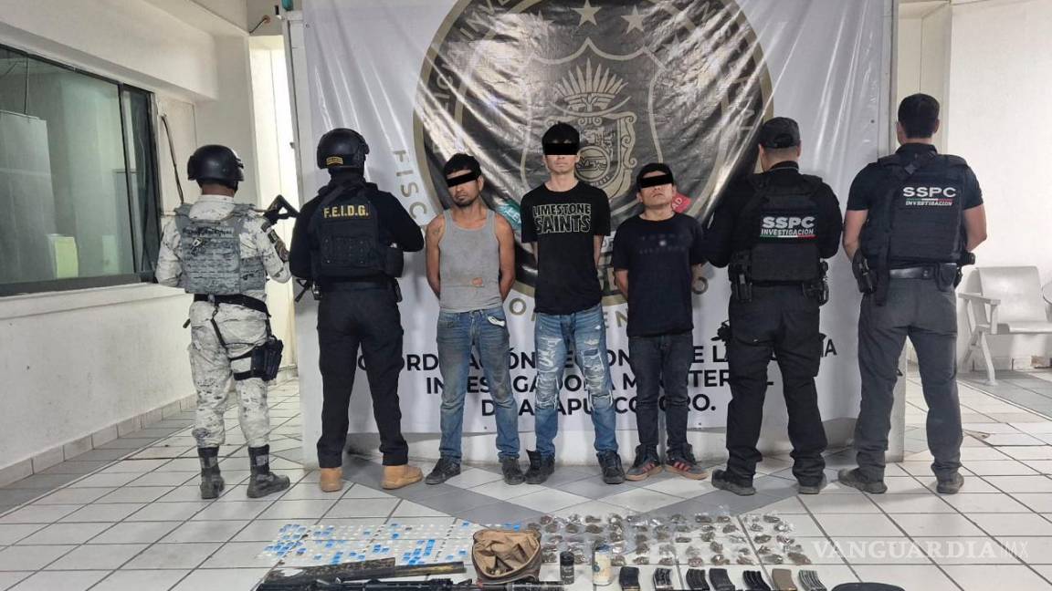 Detienen a tres miembros de la célula criminal ‘Los Rusos’, en Acapulco: aseguran armas, drogas y granadas