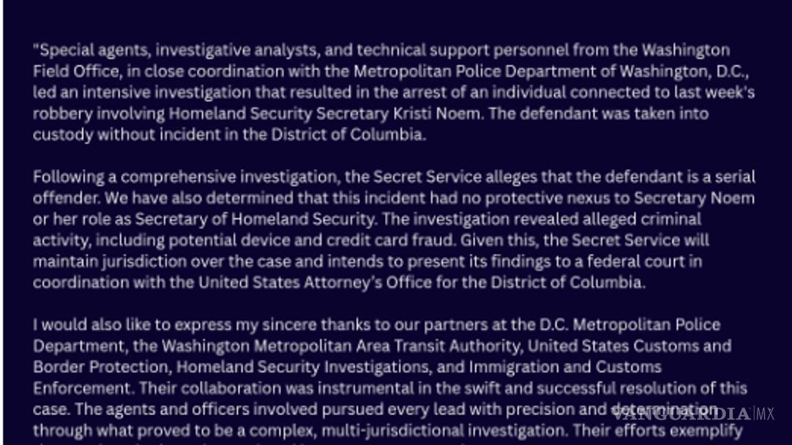 $!Declaración escrita sobre la investigación del robo de Bustamante a Noem