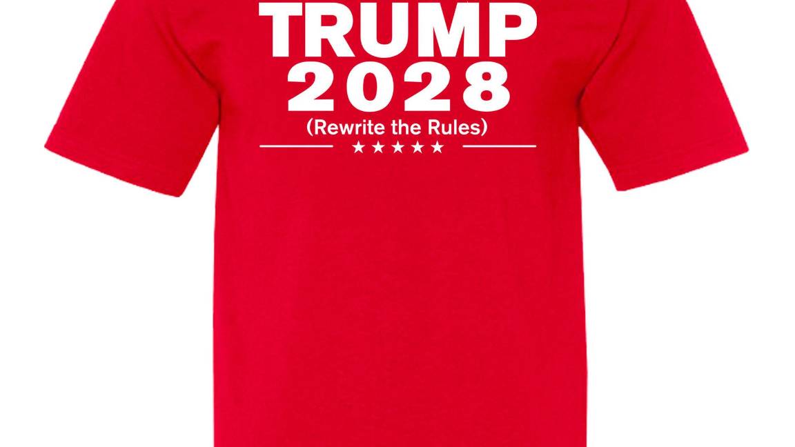 $!La camiseta dice: “Reescribe las reglas”, en referencia a la ley que impide a un presidente a ser el inquilino de la Casa Blanca por más de dos mandatos.