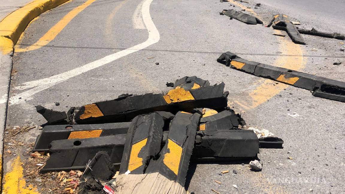 $!En cuatro meses automovilistas saltillenses destruyen tramo de ciclovía rehabilitada