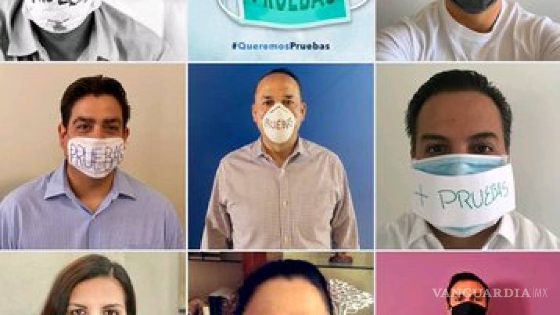 Con cubrebocas con la palabra “pruebas”, panistas protestan en reunión virtual con López-Gatell