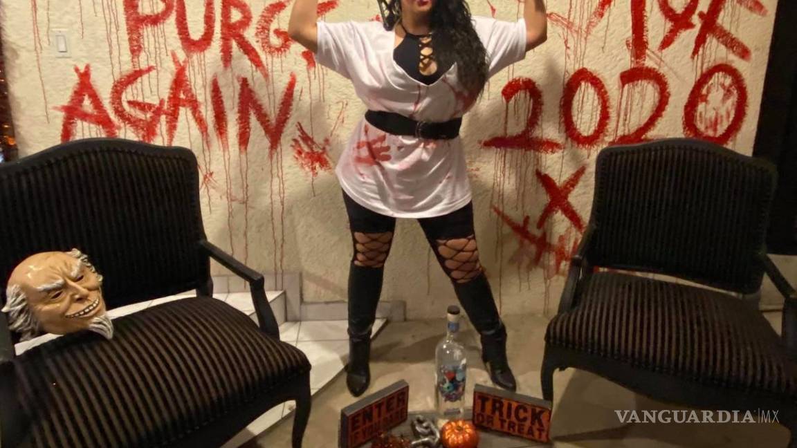 Al estilo 'La Purga', regidora de Tijuana celebra Halloween con 'armas y sangre'