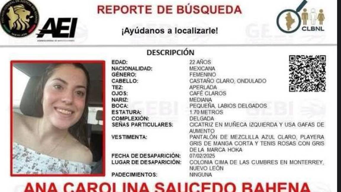 $!Continúa búsqueda de Ana Carolina, sobrina de magistrado coahuilense; se habría extraviado en el Cerro de las Mitras, en Monterrey