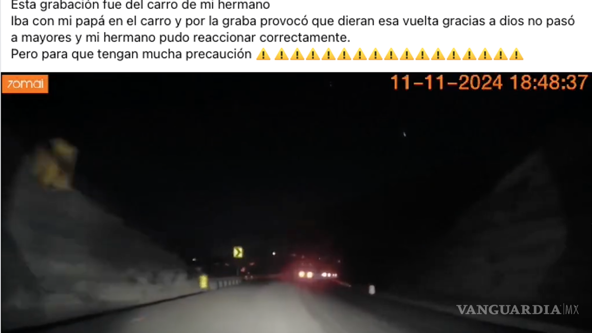 $!La joven alerto a los conductores sobre el peligro de la grava suelta en la carretera Saltillo-Monterrey tras un incidente ocurrido el pasado lunes.