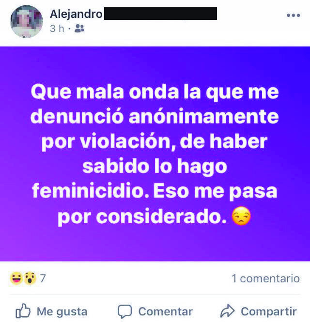 $!En Saltillo alumno de la Facultad de Jurisprudencia de la UAdeC acusado de violación se burla en redes