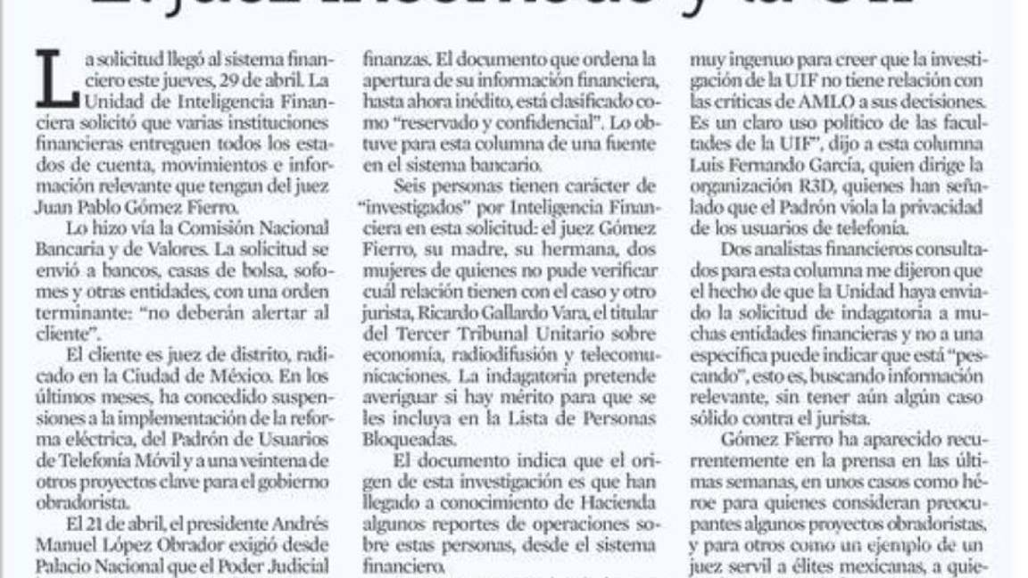 $!Investiga UIF a juez 'incómodo'; no hay irregularidades con Gómez Fierro, afirma Arturo Zaldívar