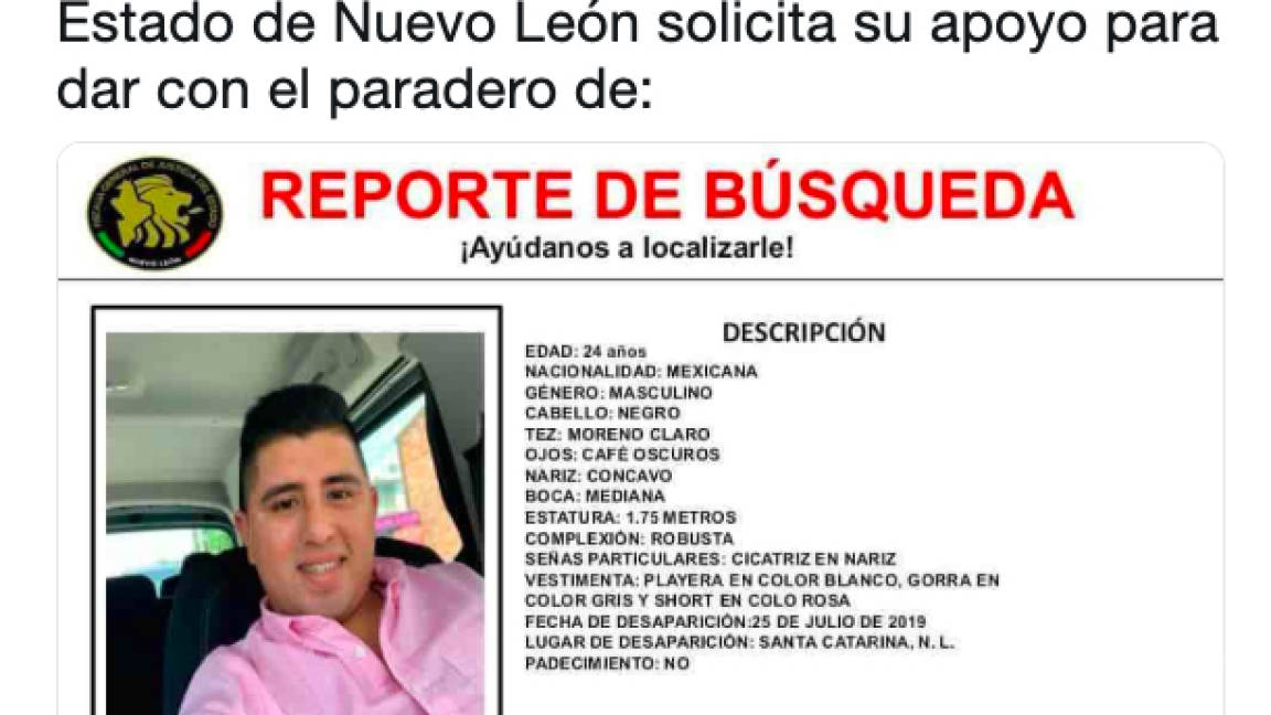 Investiga Nuevo León la desaparición de joven en Santa Catarina