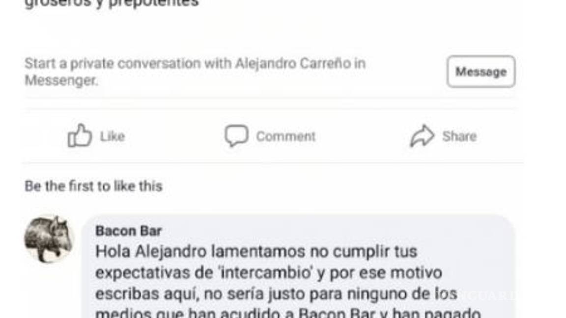 $!Exhiben a 'influencers' gorrones; restaurante de CDMX responde a 'youtuber' y se hace viral