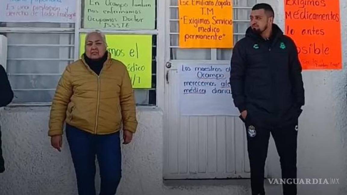 Maestros de Ocampo, Coahuila, exigen médico; ISSSTE solo cobra cuota y no cumple, dicen