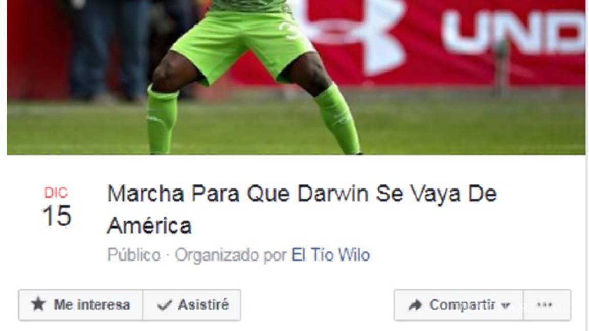 $!Organizan marcha para que Darwin Quintero se vaya del América