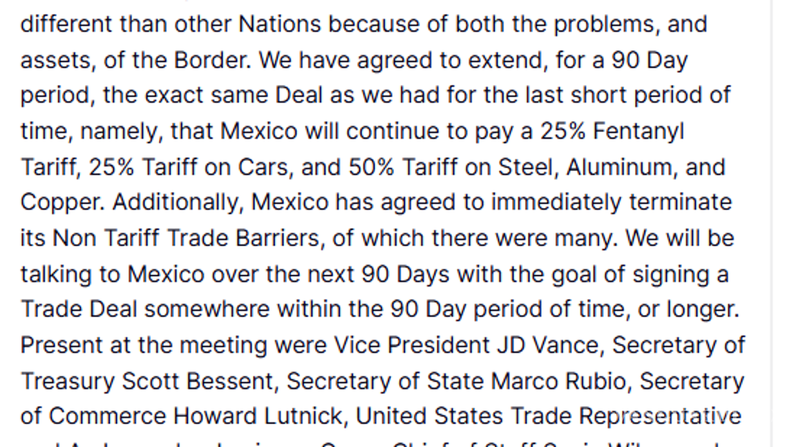$!Trump y Sheinbaum llegan a un acuerdo: Estados Unidos y México retrasan aplicación de aranceles por 90 días