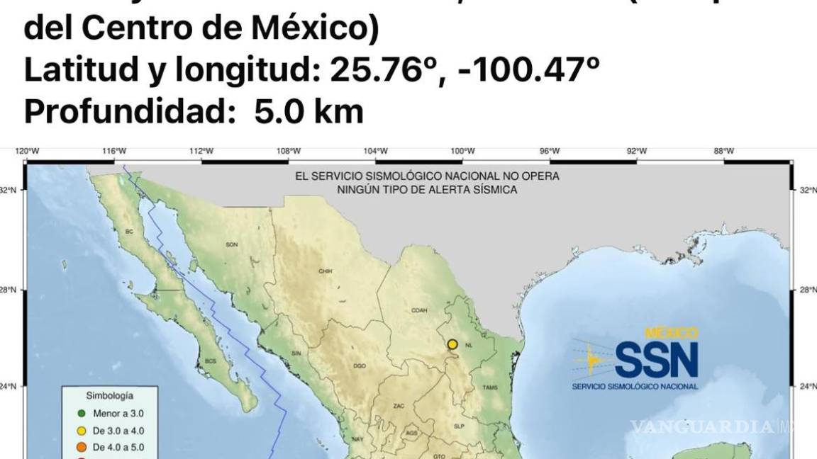 Reportan sismo de 3.6 en el municipio de Santa Catarina, Nuevo León