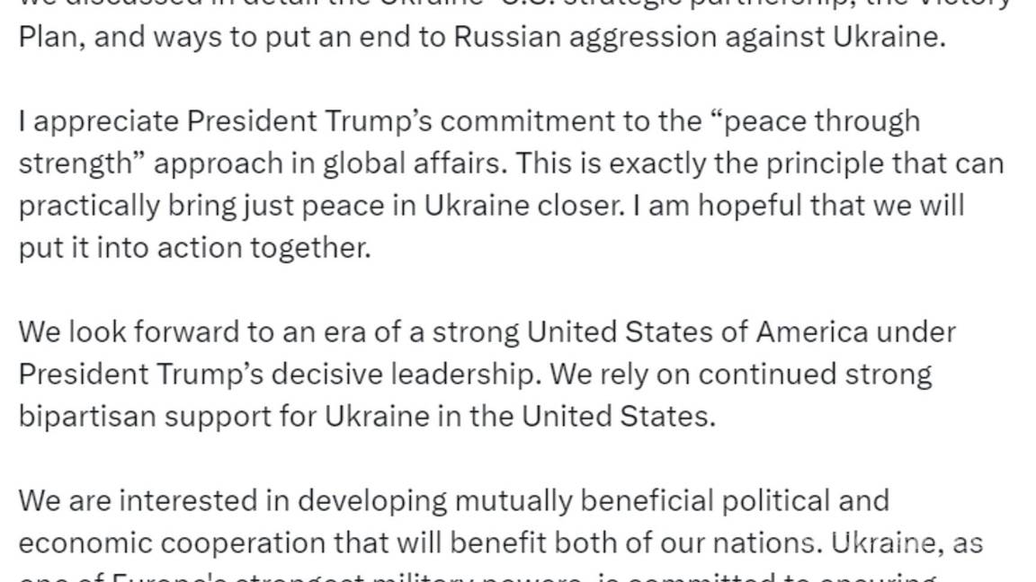 $!El presidente ucraniano, Volodímir Zelenski, felicitó al candidato republicano a la presidencia de EU, Donald Trump, por su impresionante victoria electoral.