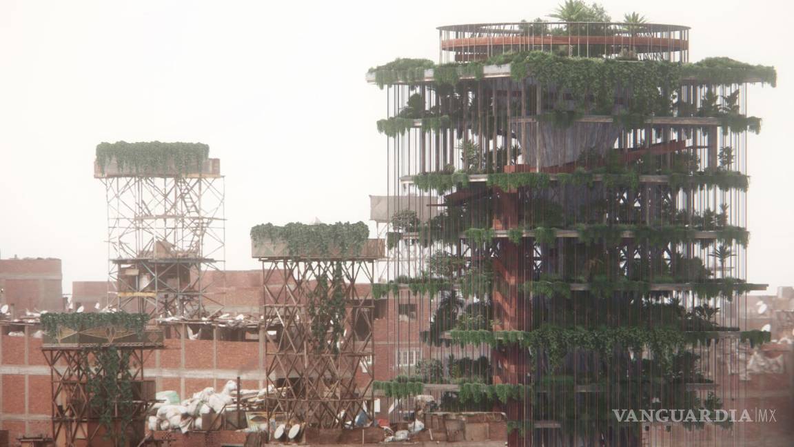 $!Representación informática de varias torres de agua reconvertidas en torres probióticas.