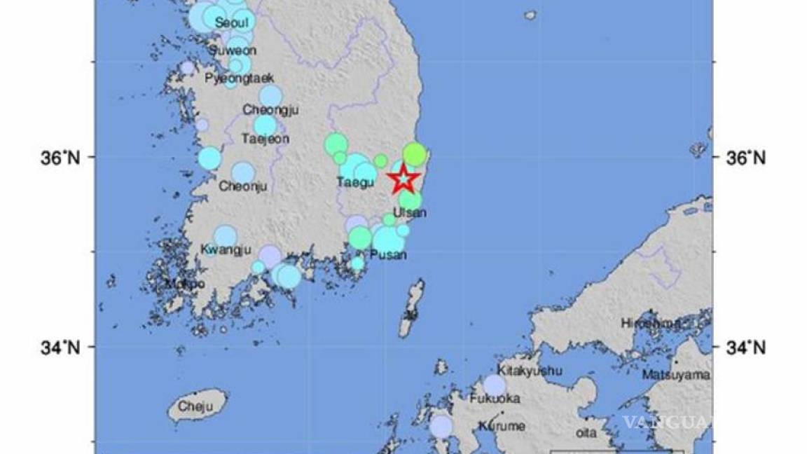 Sismo de 5.3 grados Richter sacude a Corea del Sur