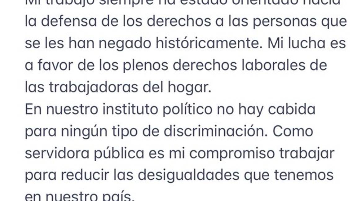 $!"Muchachas...soy dueña de más!", contesta senadora suplente; dice que no se disculpará