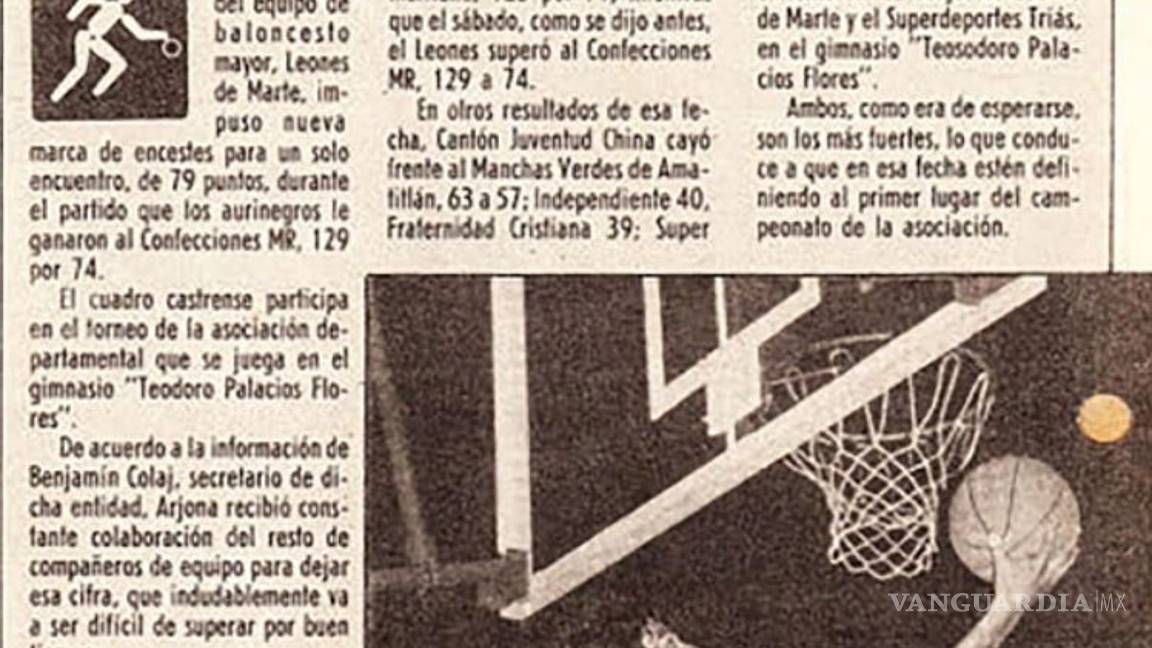 $!El pasado oculto de Arjona; fue basquetbolista y tuvo un récord que duró 18 años